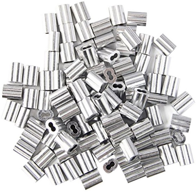 와이어 로프 케이블용 직경 슬리브 120X 2MM 루프 압착 알루미늄, 실버, 1개