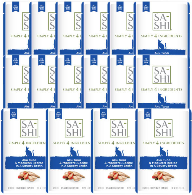 로우즈 사시 참치 고등어 주식파우치 8p, 16개, 참치+고등어, 50g