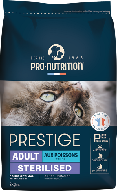 프레스티지 캣 중성화 피쉬 헤어볼 소화 중성화 고양이 사료, 2kg, 1개