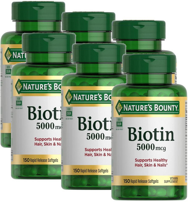 네이처스 바운티 비오틴 5000mcg 소프트젤 Nature's Bounty Biotin softgels, 150정, 6개