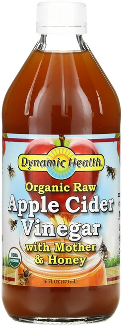 Dynamic Health Laboratories 초모 및 꿀 함유 무가공 애플 사이다 식초 473ml(16fl oz) 2팩, 1.5L, 1개 - 쿠팡