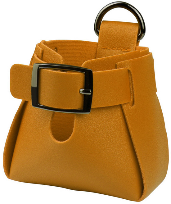 차량용 1+1 미니 송풍구형 레더포켓 수납함, 갈색, 1개