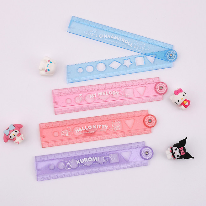 산리오캐릭터 모양겹자 15cm 접이식 각도자 30cm 겹자, 쿠로미