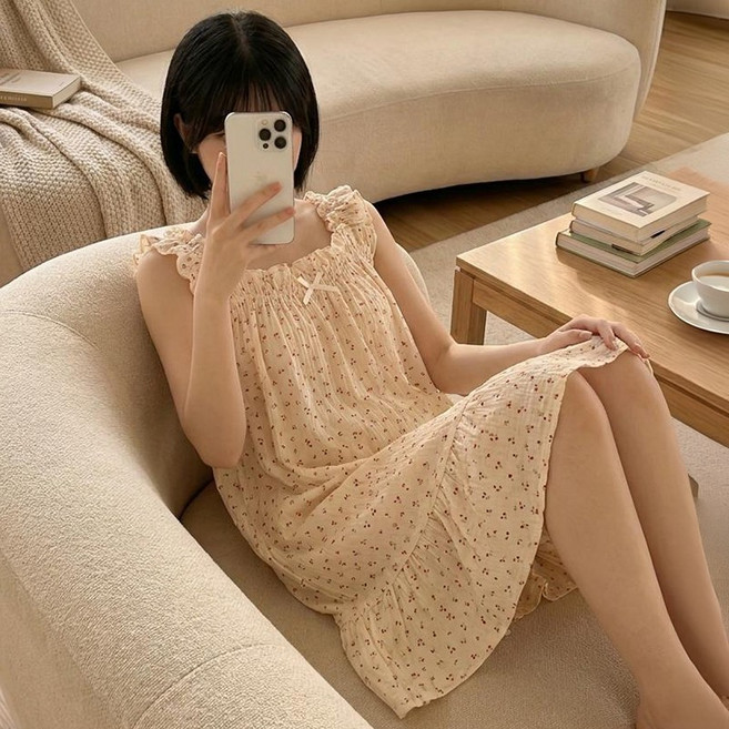 러블리프릴 요루 민소매 원피스 잠옷 나시