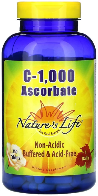 Nature's Life C-1 000 아스코베이트 250정 Life (네이처스 라이프), Nature's Life, C-1,000 아스코베이트,, 1개 - 쿠팡