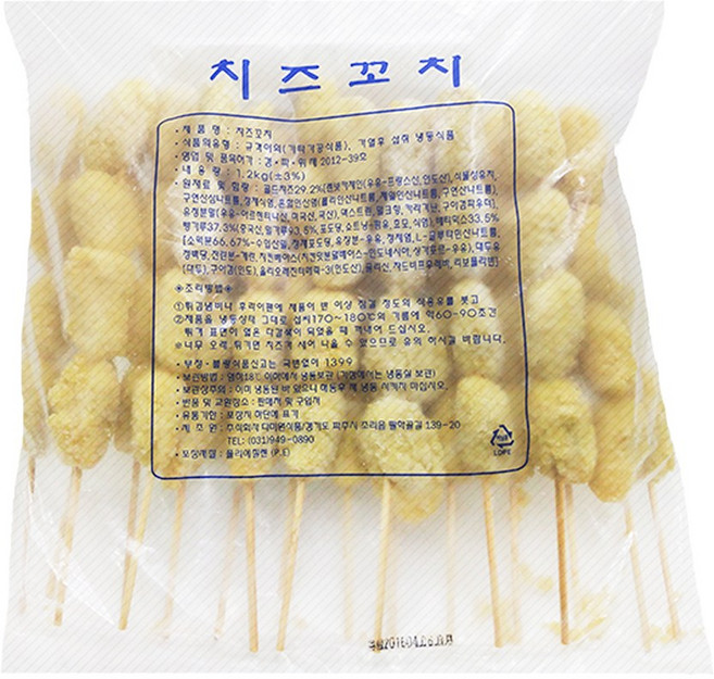 치즈봉 치즈꼬치 1.2kg(60gX20개) 치즈꼬지 치즈스틱, 1.2kg, 1개