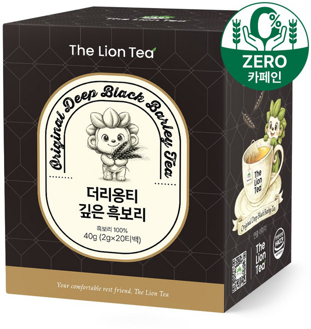 더리옹티 국내산 무카페인 대용량 블랙보리 티백, 1개, 20개입, 2g