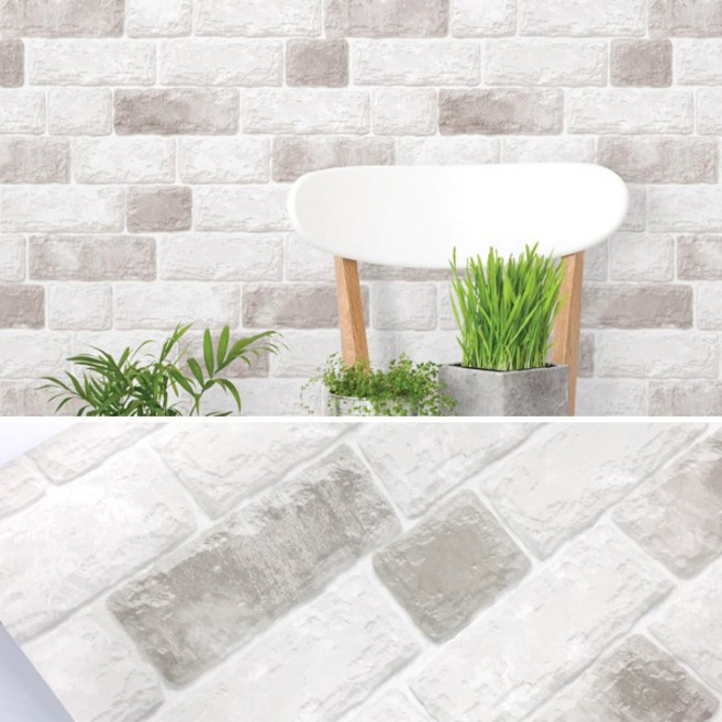 인테리어 벽돌 시트지 적벽돌 포인트벽지 필름지 화이트벽돌, HWP-21631