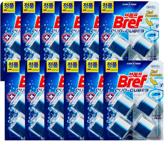 브레프 듀오큐브 하이진 변기세정제 4p, 4P x 12개, 12개