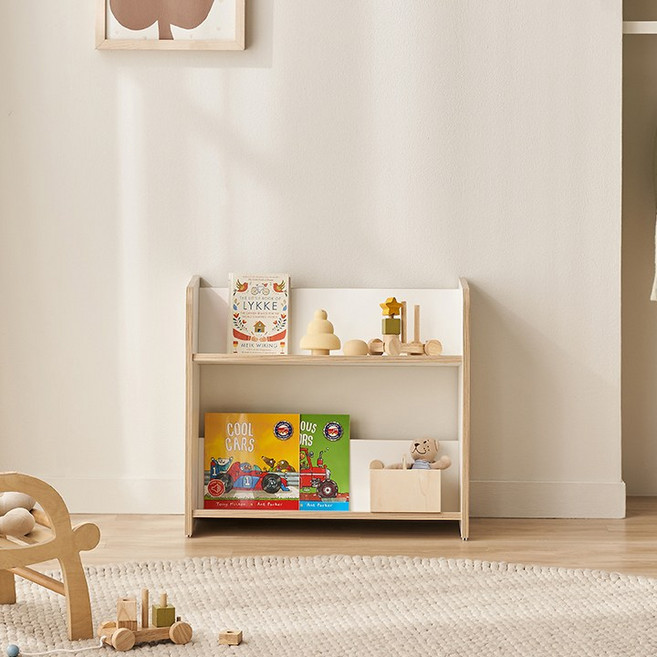 삼익가구 NEW 키디즈 어린이 아동 책장 교구장 책꽂이, 600 2단 와이드 책장, 02. 화이트