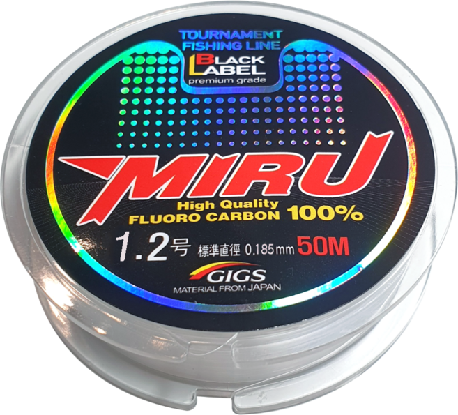 긱스코리아 미루 블랙라벨 카본 목줄(50M) 프리미엄 구멍찌낚시 감성돔 벵에돔 바다낚시줄, 투명