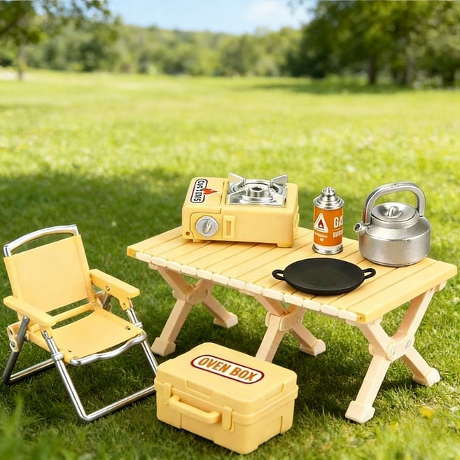 skansol 미니어처 DIY 캠핑용품 8pcs 세트, 1개, 옐로우