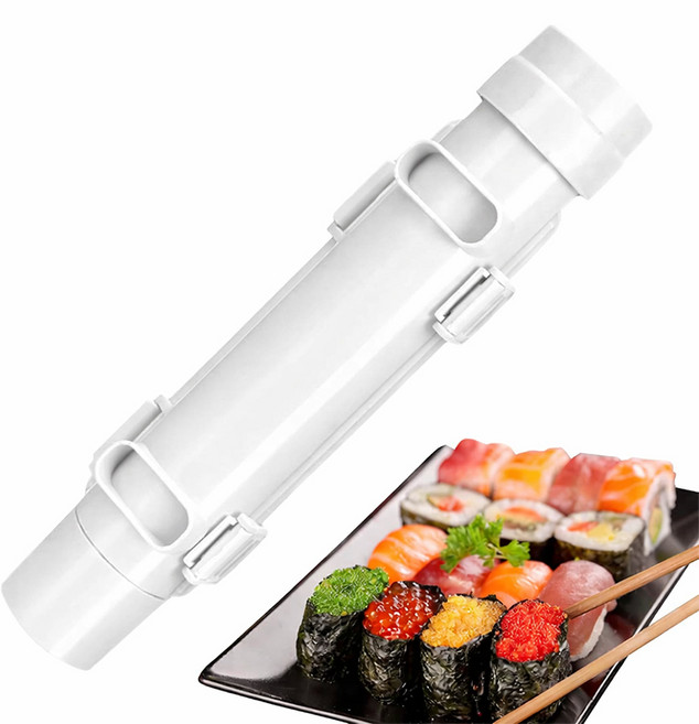 프리라이프 초간단 가정용 김밥틀 기계 초밥 만드는 도구 원통형, 흰색, 1개