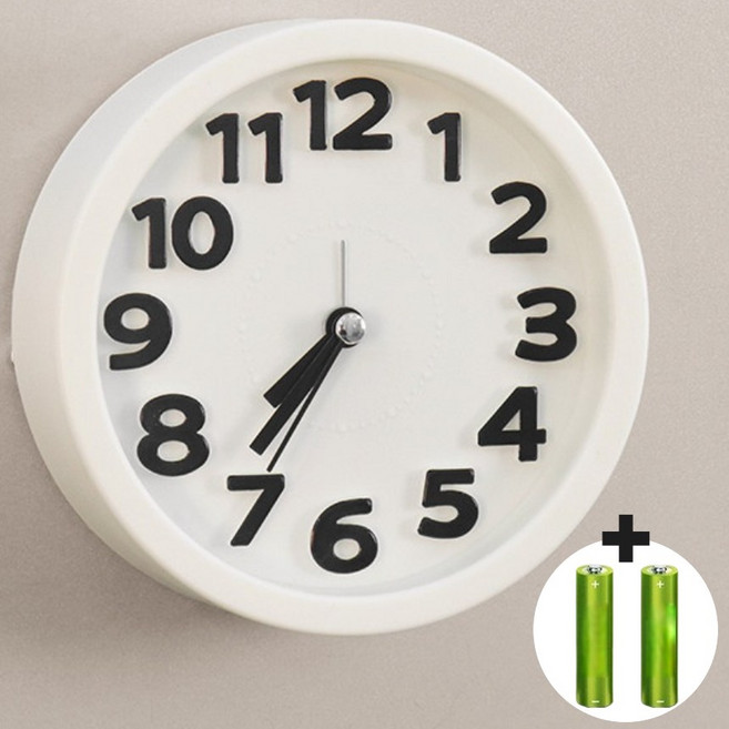 라워스 무소음 꿀잠필수 모던심플 탁상시계, 화이트