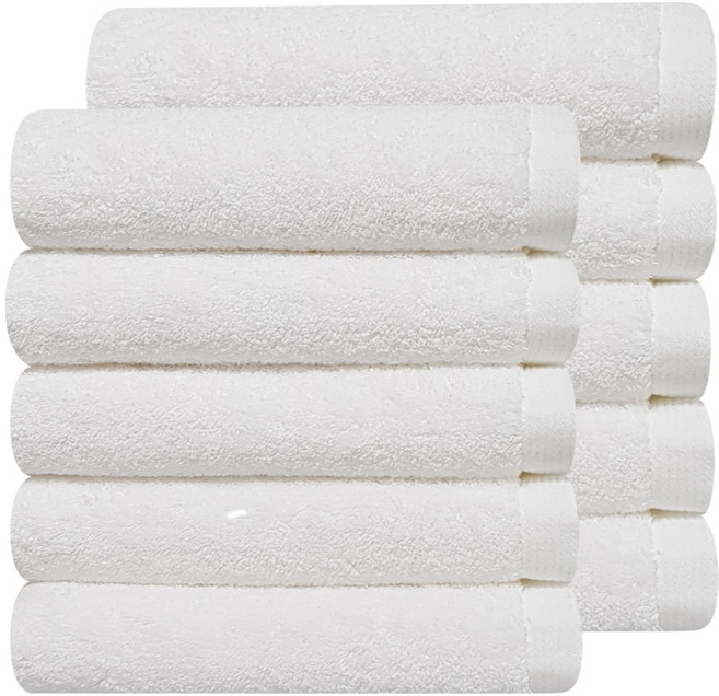 두꺼운 호텔수건 40수 코마사 200g, 화이트, 10개