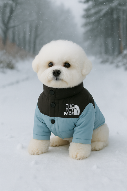 [파라쥬]강아지 방한 패딩 옐로우 핑크 블루 핫템 커플템 애견의류 겨울막바지특가, 1개