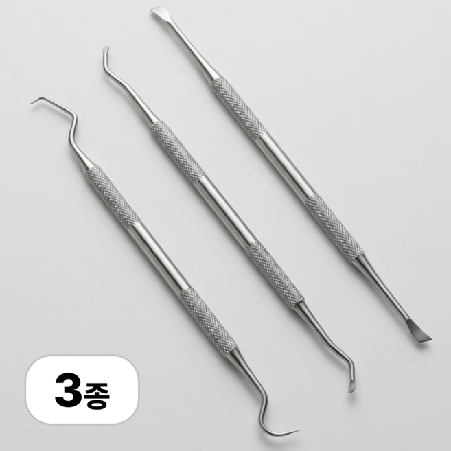로멀리 반려동물 애견 치석제거 기구, 3개, 실버