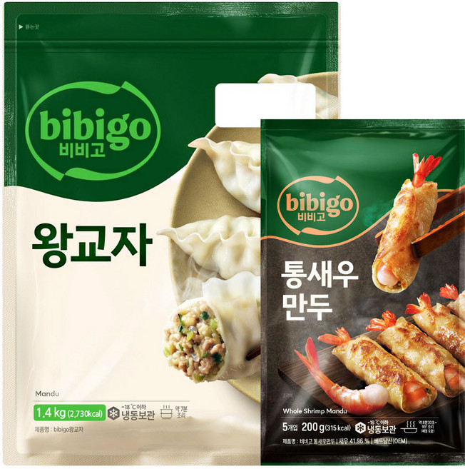 비비고만두(통새우만두 200g 1+왕교자 1.4kg 1), 1개