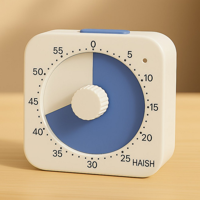 하이쉬 무소음 뽀모도로 공부 타이머 시계 V7, 1개, 블루