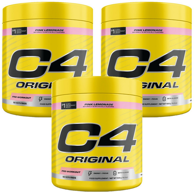 셀루코어 C4 오리지널 프리-워크아웃 핑크 레모네이드, 408g, 3개