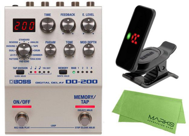 BOSS DD-200 + KORG Pitchclip 2 PC-2 + 마크스 오리지널 크로스 세트, 1개