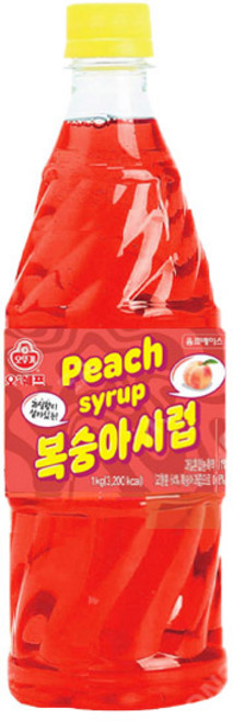 오뚜기 복숭아향 시럽 1Kg, 2개