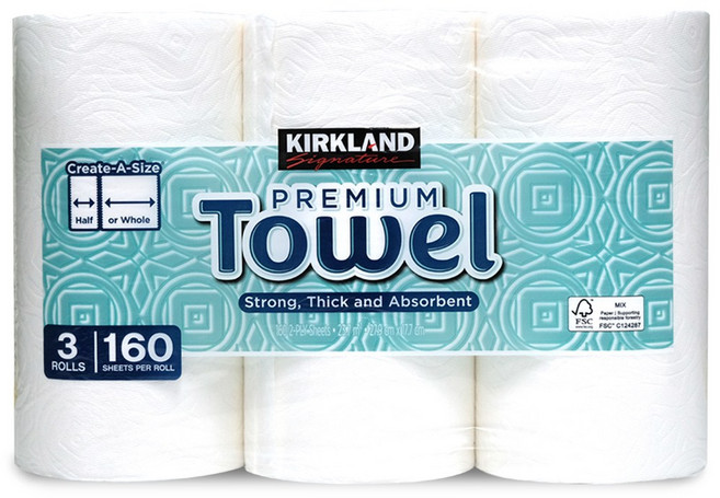 커클랜드 페이퍼 키친타올, 160매, 3개