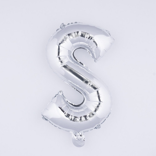 아트포유 알파벳풍선 이니셜 글자 이벤트 축하 은박 생일 파티 풍선 40cm, 1개, 화이트 골드 S