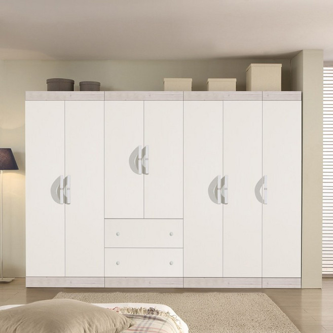 빅로드가구 나비 10자 장롱세트 양복장+투서랍+이불장+틈새장 드레스룸 안방가구, 나비 10자_워시화이트