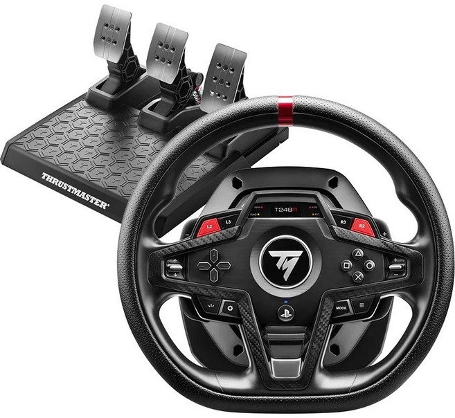 THRUSTMASTER T248R 賽車遊戲方向盤，支援 PS5 PC，三踏板, 1個