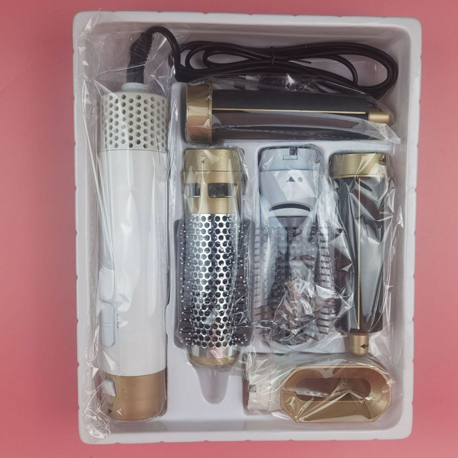 五合一熱風梳 自動捲髮器, 白金, 美規110V