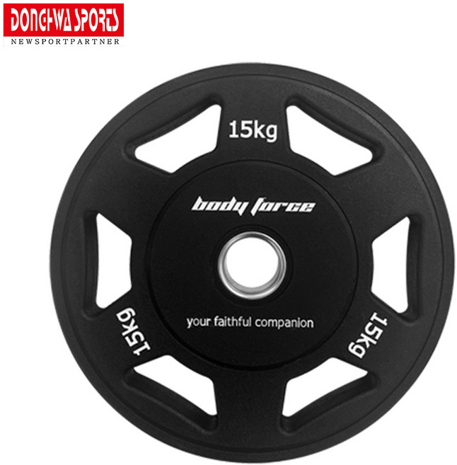 바디포스 TPU 6홀 원형 원판 신형 [동화스포츠 공식 제품], 1개, 15kg, 블랙