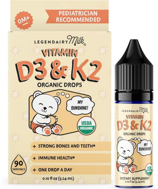 Legendairy Milk Baby Vitamin D3 K2 Liquid Drops 400 IU of Baby Vitamin D Drops for Infants - Vita, 1개