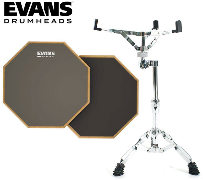 에반스 드럼 연습패드 12인치 RF12D+스탠드, 1개, 회색외