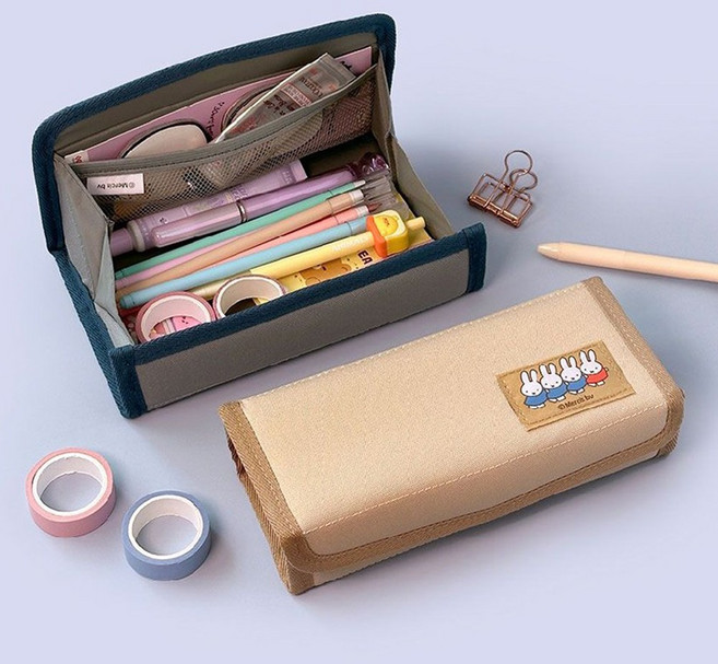 귀여운 미피 캐릭터 디자인 편리한 마그넥틱 자석 여닫이 대용량 소품 파우치 필통 파우치 (컬러렌덤 발송), 1개