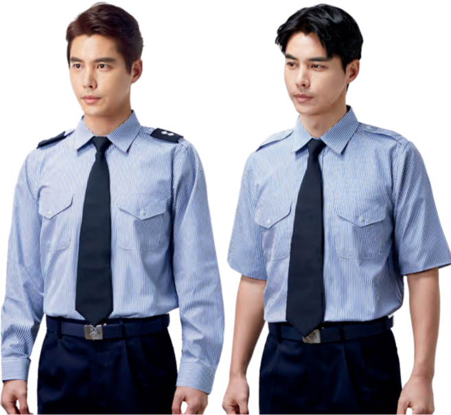 경신 KSK 2302 춘추 작업복 근무복 경비복 경호 스트라이프 줄무늬 셔츠 남방 상의, KSK 2302(반팔), L(95), KSK 2302(반팔), 1개