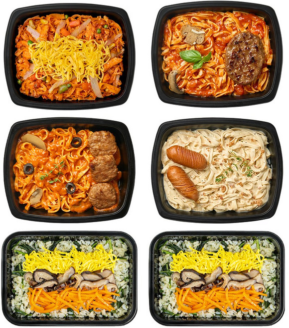 굿스푼 저당 두부면 까르보나라 볶음짬뽕 로제 미트볼 토마토함박 파스타 산채 나물 비빔밥 5종 6팩, 1세트, 1.21kg
