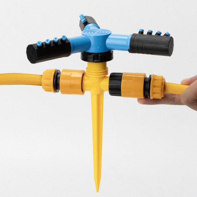 360 ° 회전식 자동 정원 스프링클러 - 잔디밭 농장 및 온실에 적합합니다!, 01 노란색