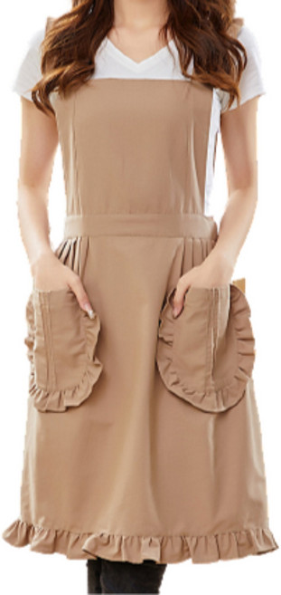 G.Y 러블리 프릴 롱 앞치마, 1. beige, 1개