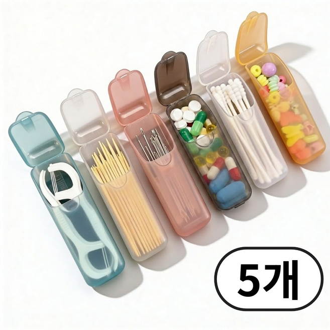 네버폴드 초경량 휴대용 치실케이스 수납 보관함 해외여행 외출 필수템, 랜덤, 5개