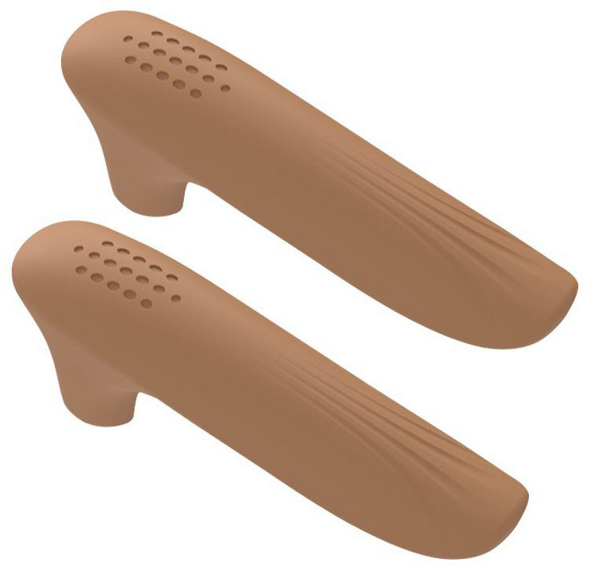 문콕 정전기 방지 실리콘 일자형 손잡이 커버 문고리, 2개, 브라운