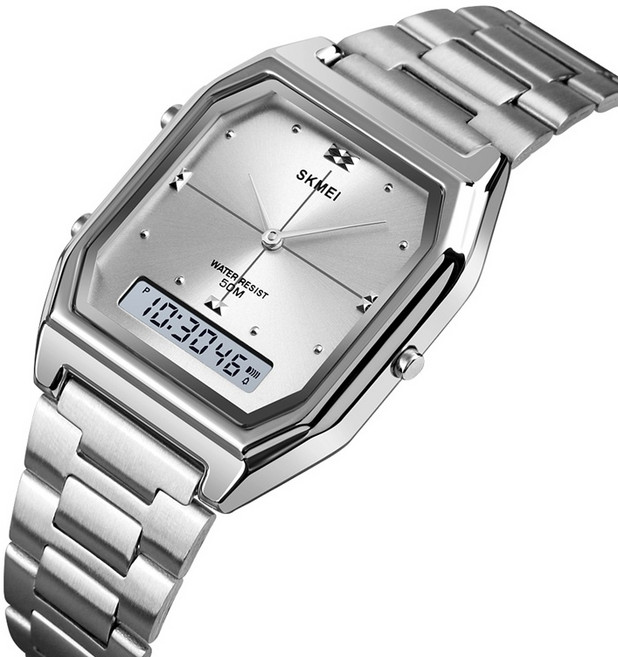 SKMEI 1612 클래식 스퀘어 손목시계 사각 메탈 퀴츠시계 남녀공용 데일리 손목시계