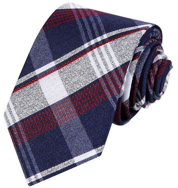 TNGT 네이비 체크 넥타이