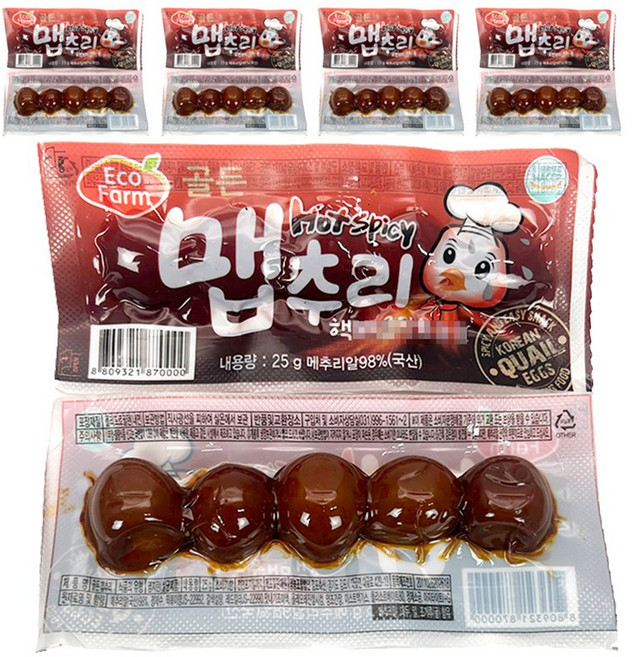 골든 맵추리 핵매운맛 메추리알, 25g, 5개