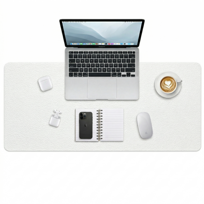 픽샵 레더 프리미엄 데스크매트 80cm x 40cm, 1개, 화이트