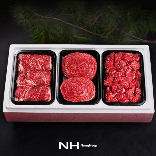 [대구축협 팔공참한우] [냉장]한우 1등급 등심정육 선물세트 2호/ 등심+불고기+국거리 총1.5kg, 1개