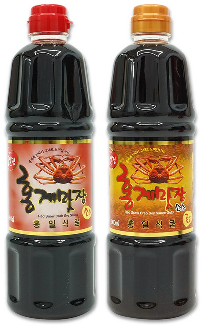 홍게맛장 소스 레드 900ml + 홍게맛장 소스 골드 900ml 홍게 조미료 맛간장, 1세트, 1.8L