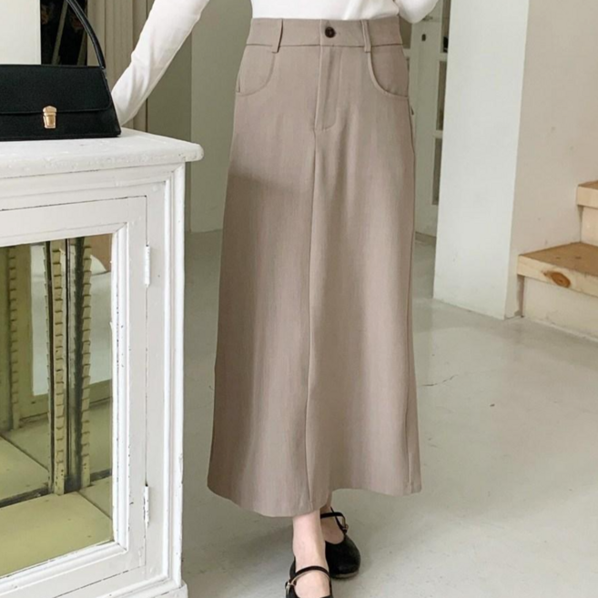 [SML /자체제작] 클래식 오피스 여성 A라인 롱 스커트