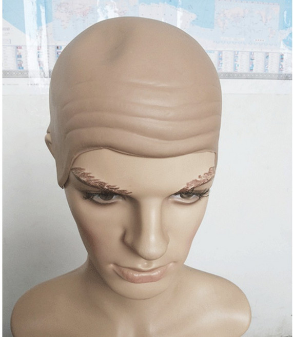 대머리 가발 스님 분장 두피 코스프레 할로윈 파티 소품 연극 스킨헤드 무대 계란 모자 외계인 하이햇, 그림 색상