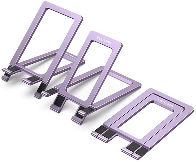 벤션 접이식 알루미늄 휴대폰 태블릿 모바일 스탠드 거치대, 1개, 퍼플, KCZ